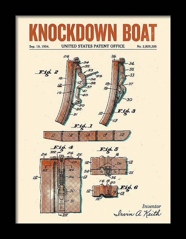 Knockdown Boat Retro Patent Us2829385a
