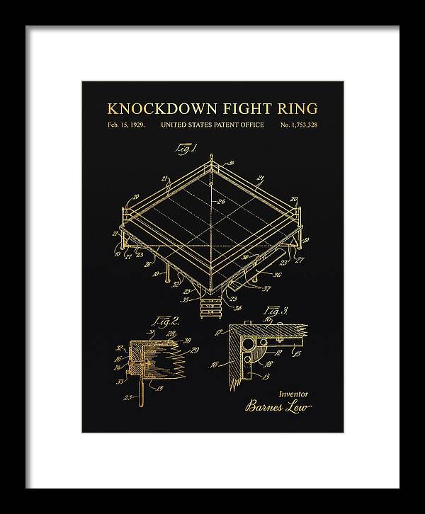 Knockdown Fight Ring Gold Patent Us1753328a