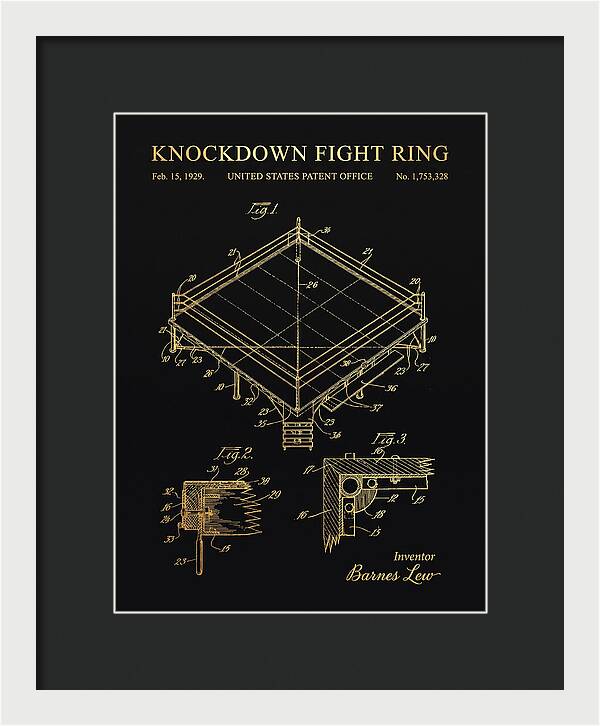 Knockdown Fight Ring Gold Patent Us1753328a