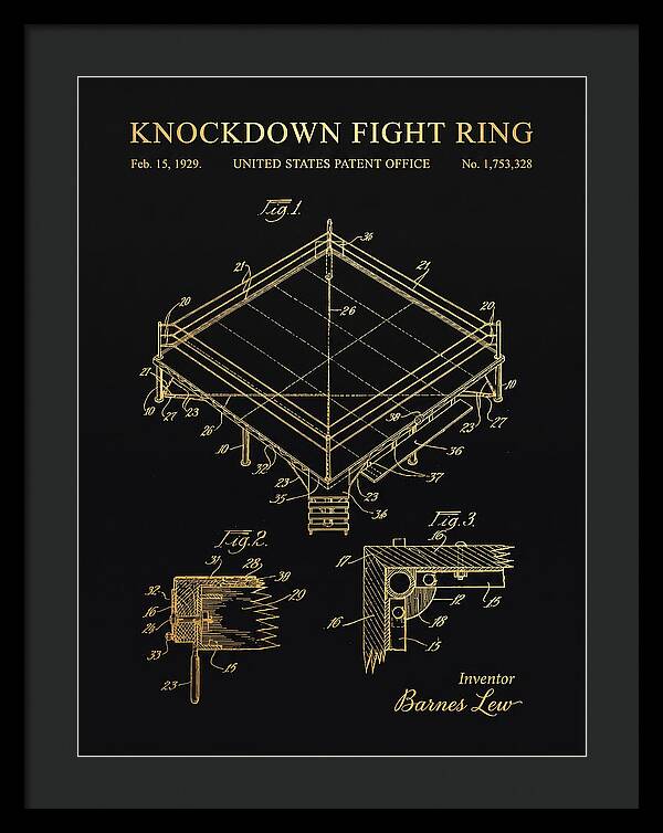 Knockdown Fight Ring Gold Patent Us1753328a