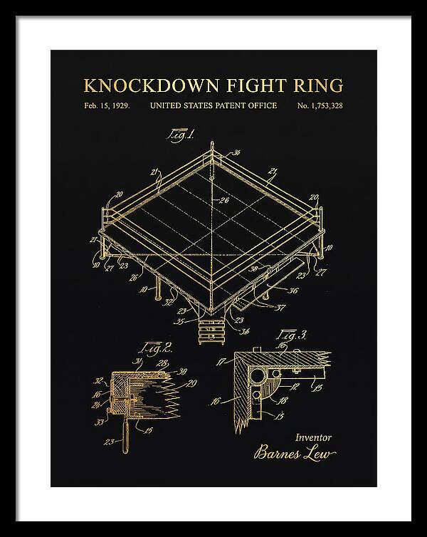 Knockdown Fight Ring Gold Patent Us1753328a