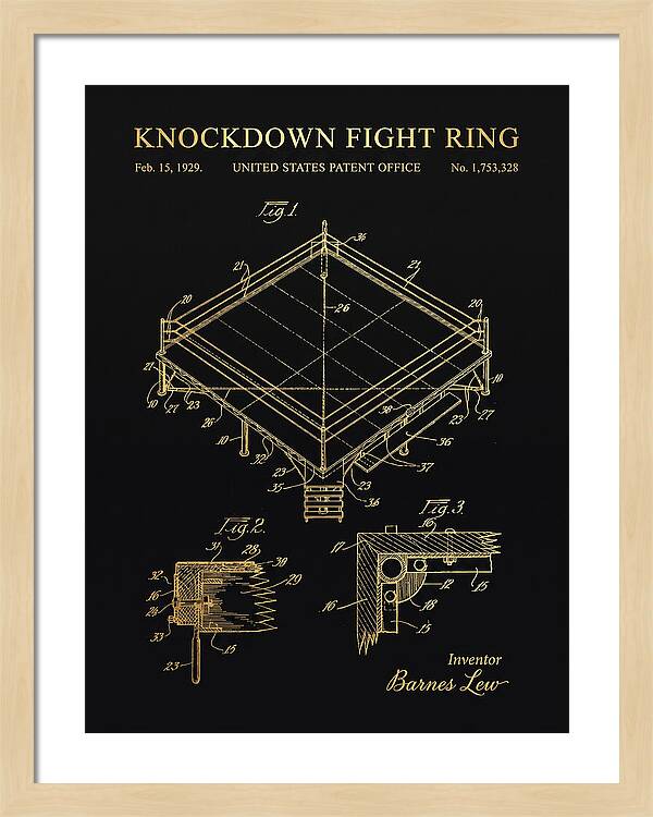 Knockdown Fight Ring Gold Patent Us1753328a