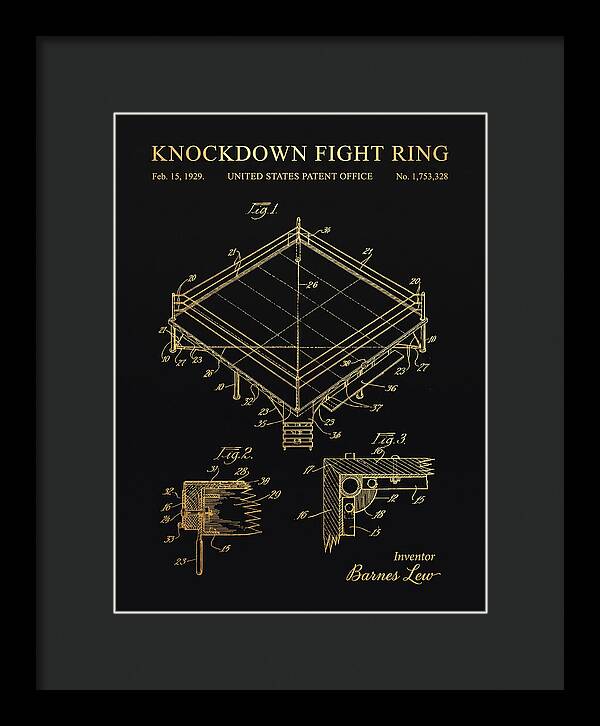 Knockdown Fight Ring Gold Patent Us1753328a