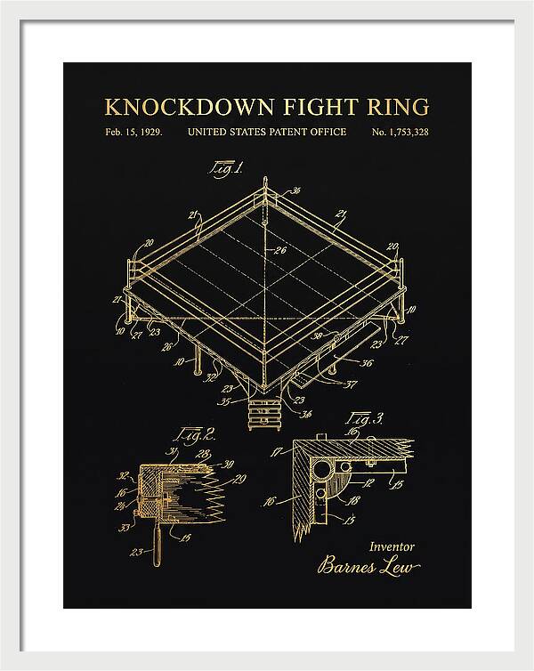 Knockdown Fight Ring Gold Patent Us1753328a