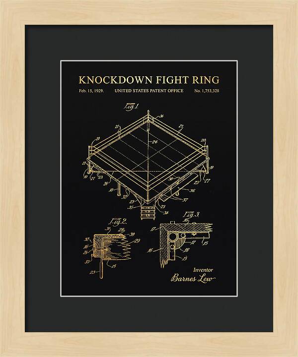 Knockdown Fight Ring Gold Patent Us1753328a