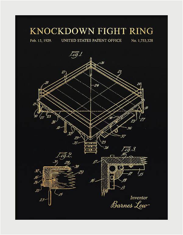 Knockdown Fight Ring Gold Patent Us1753328a