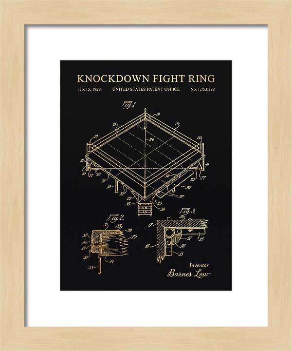 Knockdown Fight Ring Gold Patent Us1753328a