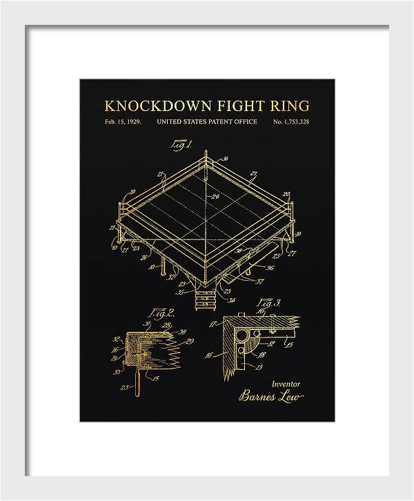 Knockdown Fight Ring Gold Patent Us1753328a