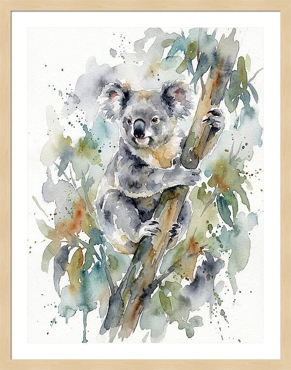 Koala Among Eucalyptus Leaves