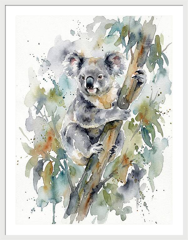 Koala Among Eucalyptus Leaves