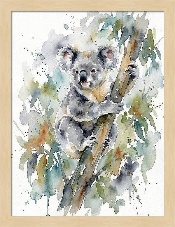 Koala Among Eucalyptus Leaves