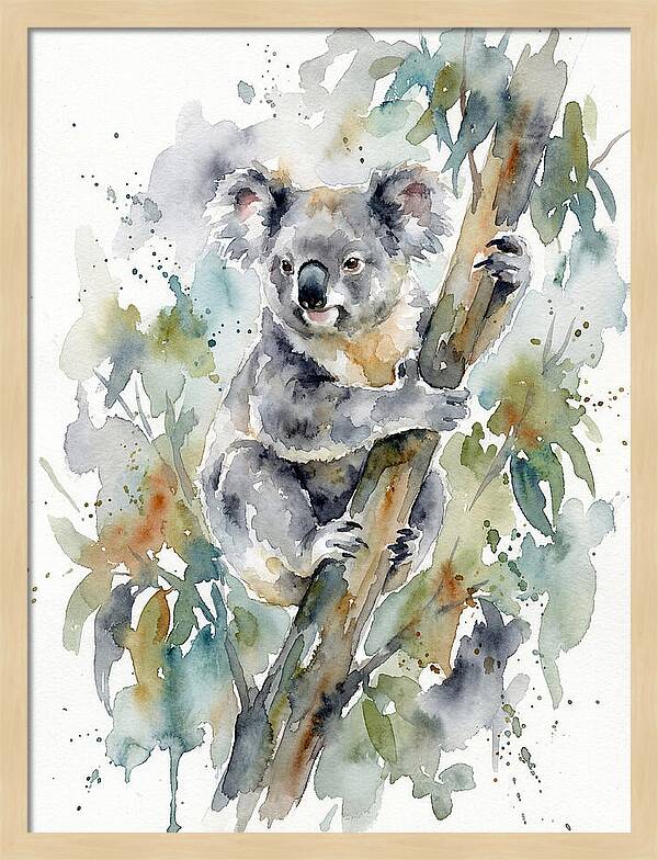 Koala Among Eucalyptus Leaves
