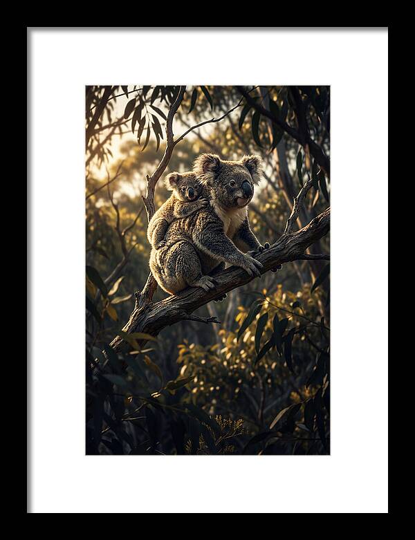 Koala Mother With Joey