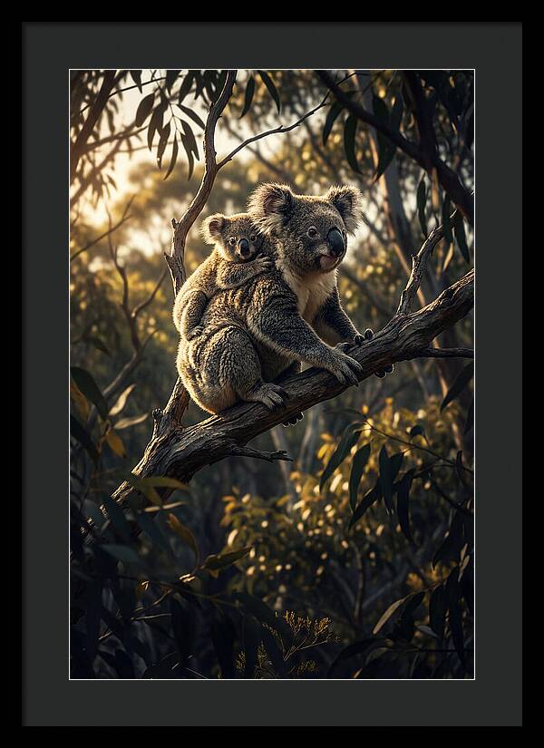 Koala Mother With Joey