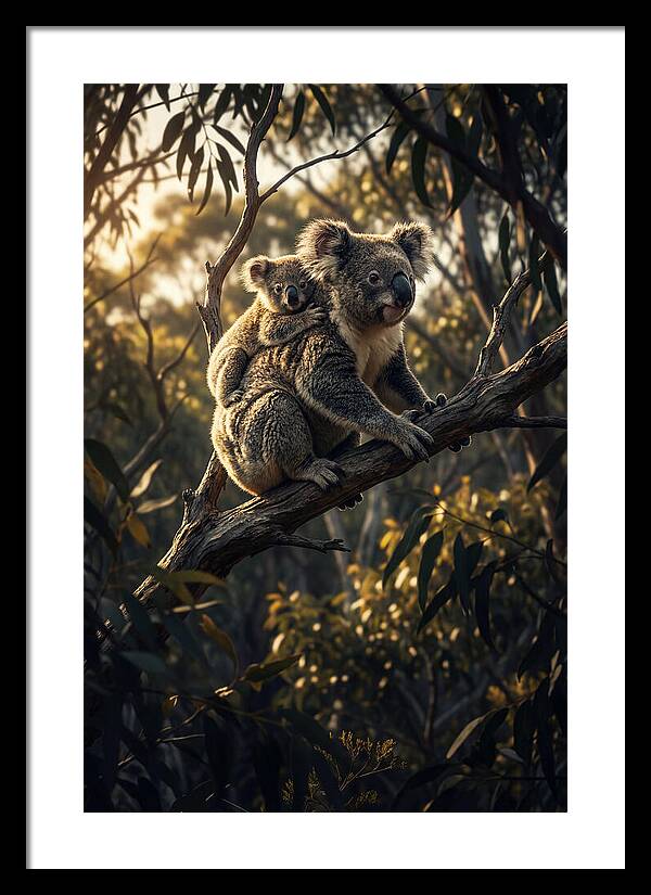 Koala Mother With Joey