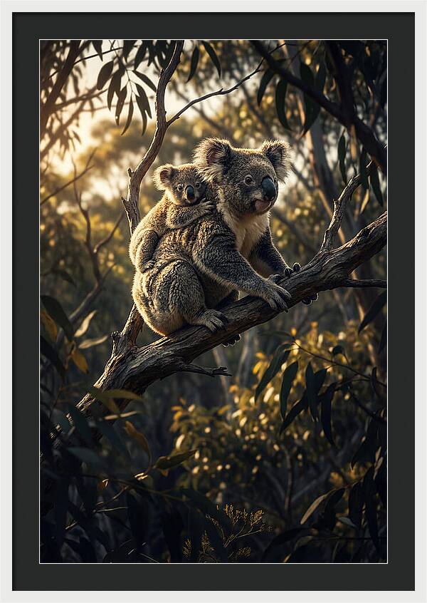 Koala Mother With Joey
