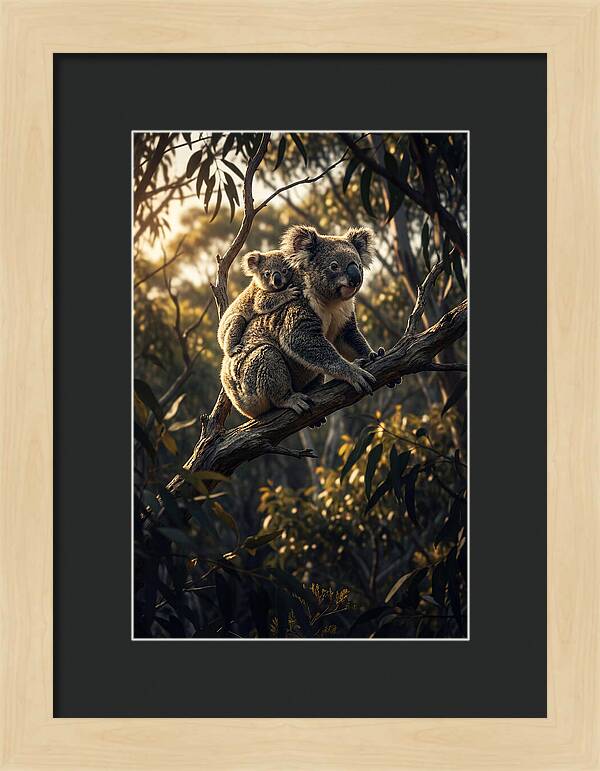 Koala Mother With Joey