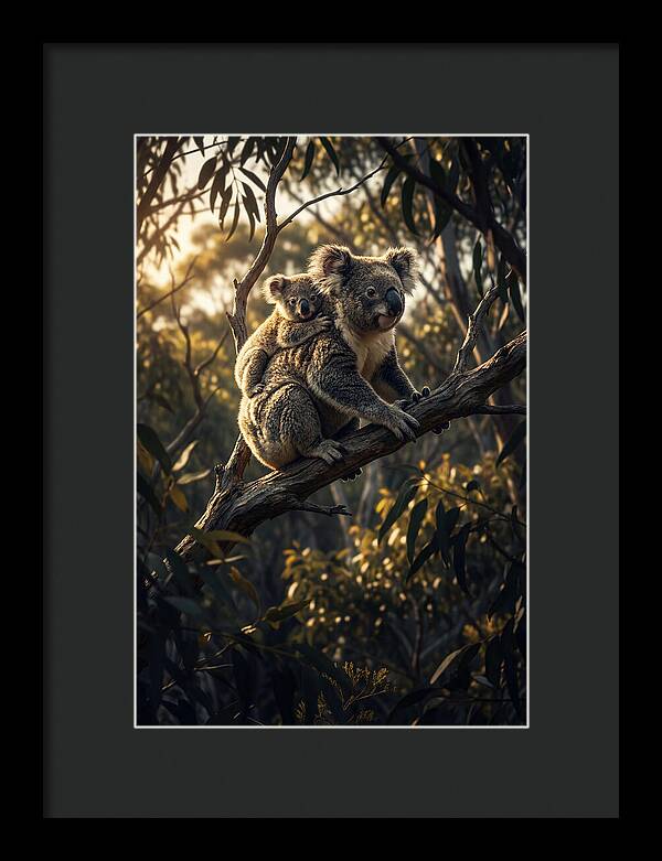 Koala Mother With Joey
