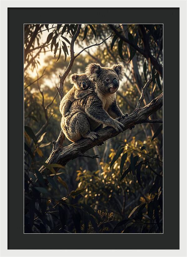 Koala Mother With Joey