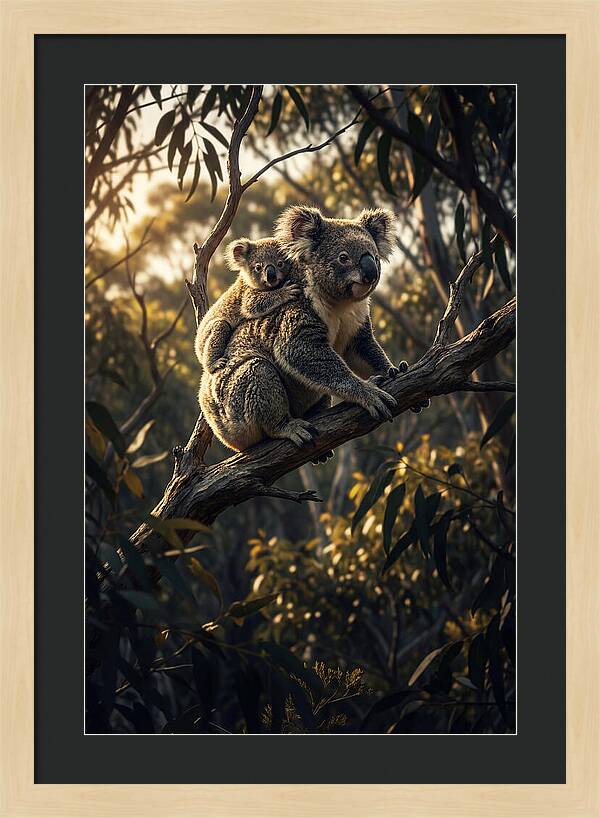 Koala Mother With Joey