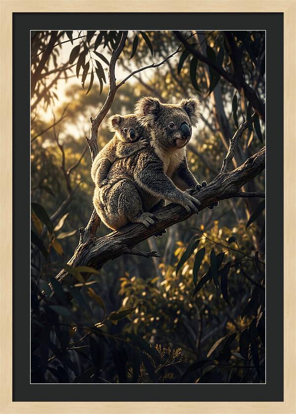 Koala Mother With Joey