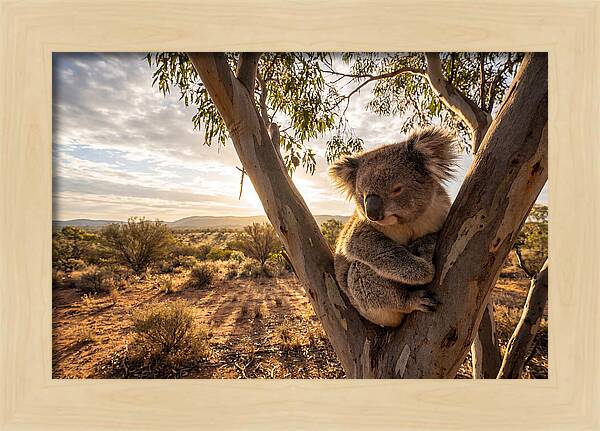 Koala Nestled Among Eucalyptus