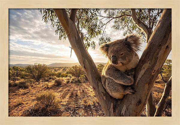 Koala Nestled Among Eucalyptus