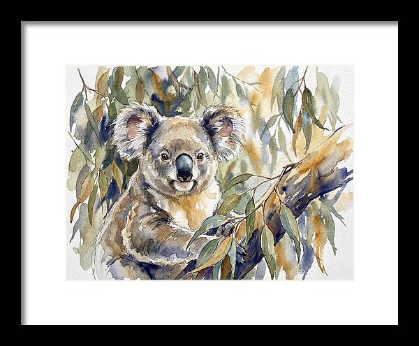 Koala Nestled In Eucalyptus