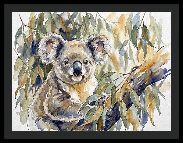 Koala Nestled In Eucalyptus