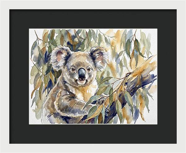 Koala Nestled In Eucalyptus