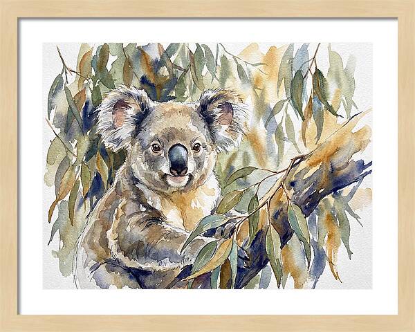 Koala Nestled In Eucalyptus
