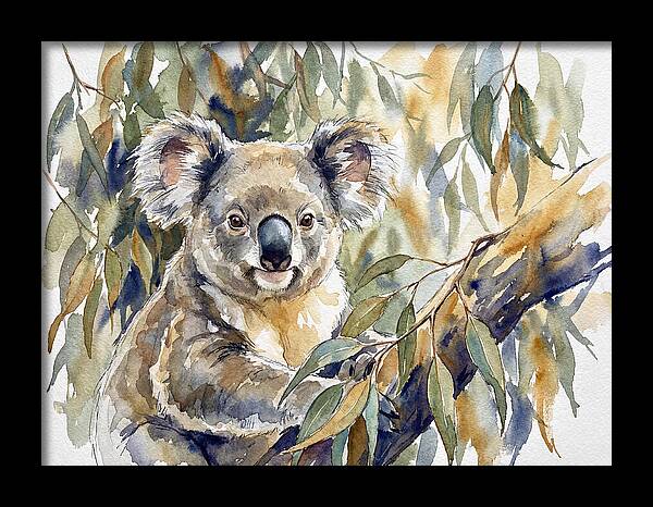 Koala Nestled In Eucalyptus