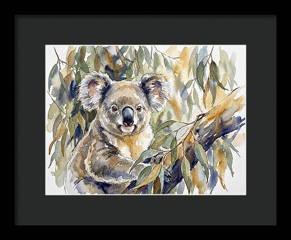Koala Nestled In Eucalyptus