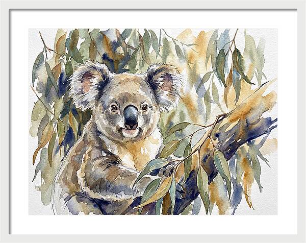 Koala Nestled In Eucalyptus