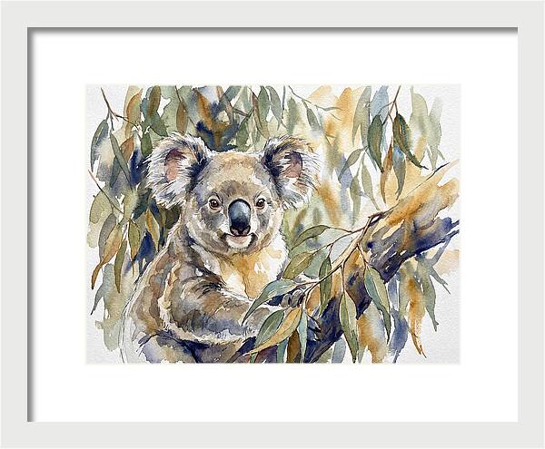 Koala Nestled In Eucalyptus