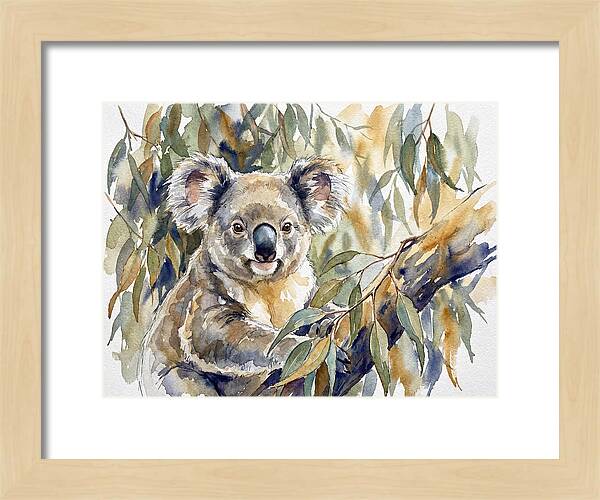 Koala Nestled In Eucalyptus