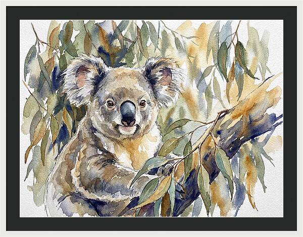 Koala Nestled In Eucalyptus