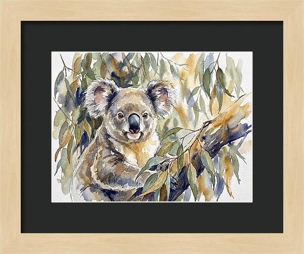 Koala Nestled In Eucalyptus