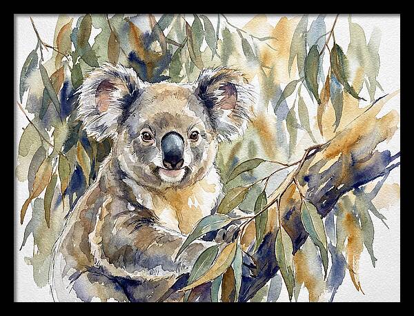 Koala Nestled In Eucalyptus