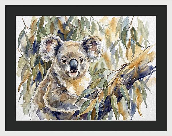 Koala Nestled In Eucalyptus