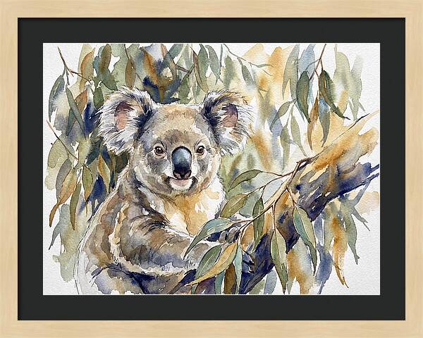 Koala Nestled In Eucalyptus