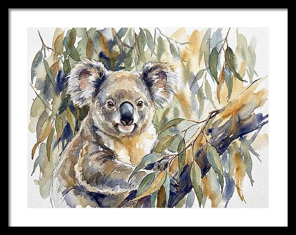 Koala Nestled In Eucalyptus