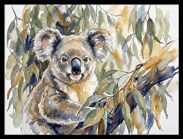 Koala Nestled In Eucalyptus