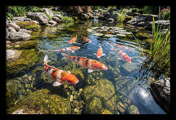 Koi Fish Swimming Gracefully