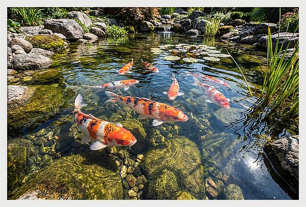 Koi Fish Swimming Gracefully