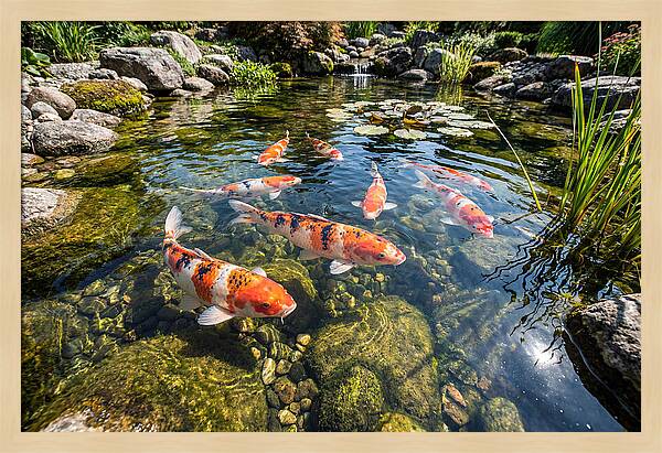 Koi Fish Swimming Gracefully