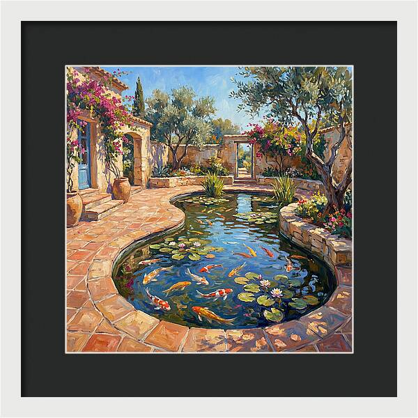 Koi Pond In A Mediterranean Garden