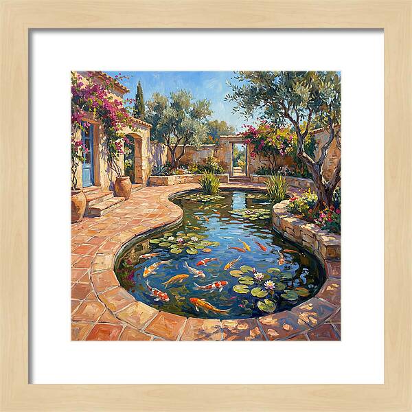 Koi Pond In A Mediterranean Garden
