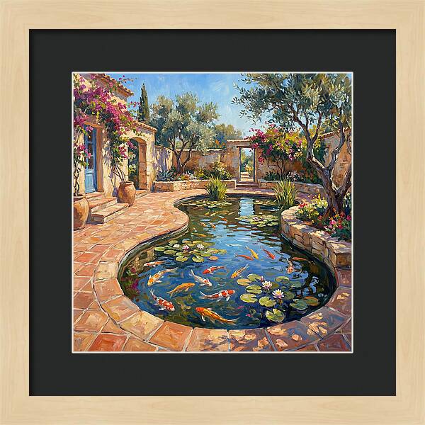 Koi Pond In A Mediterranean Garden