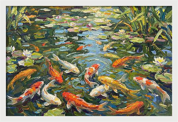 Koi Swimming In Serenity